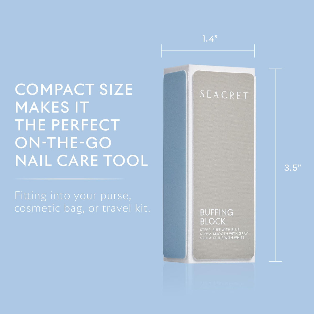 Natural nails with glossy finish after using Seacret buffer