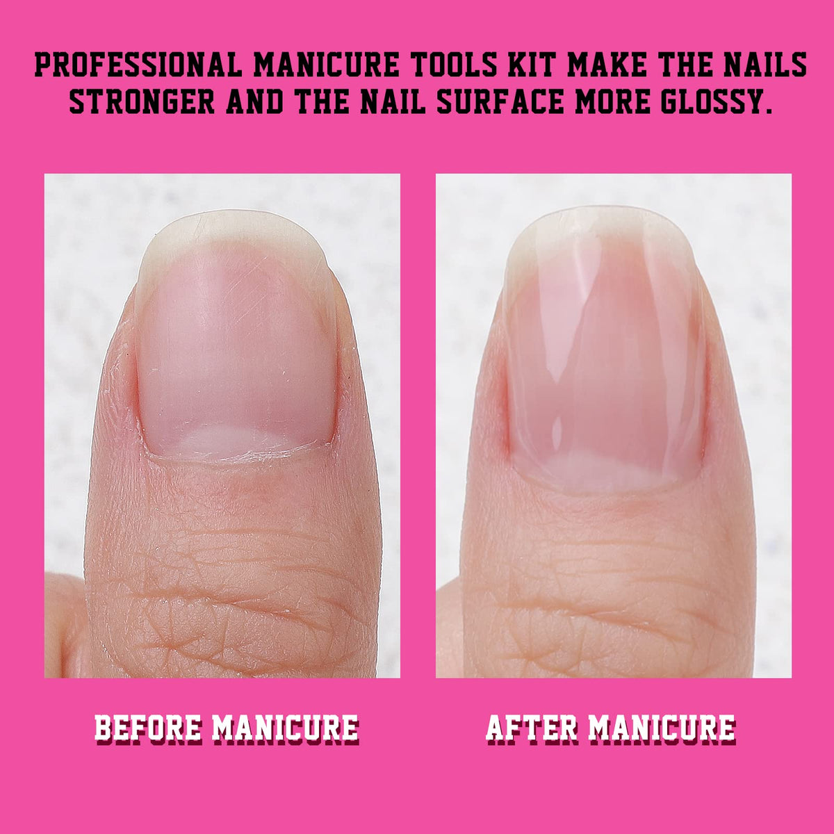 Close up of Fandamei manicure tools and accessories