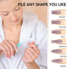 Close up of etched glass nail file surface for professional manicure