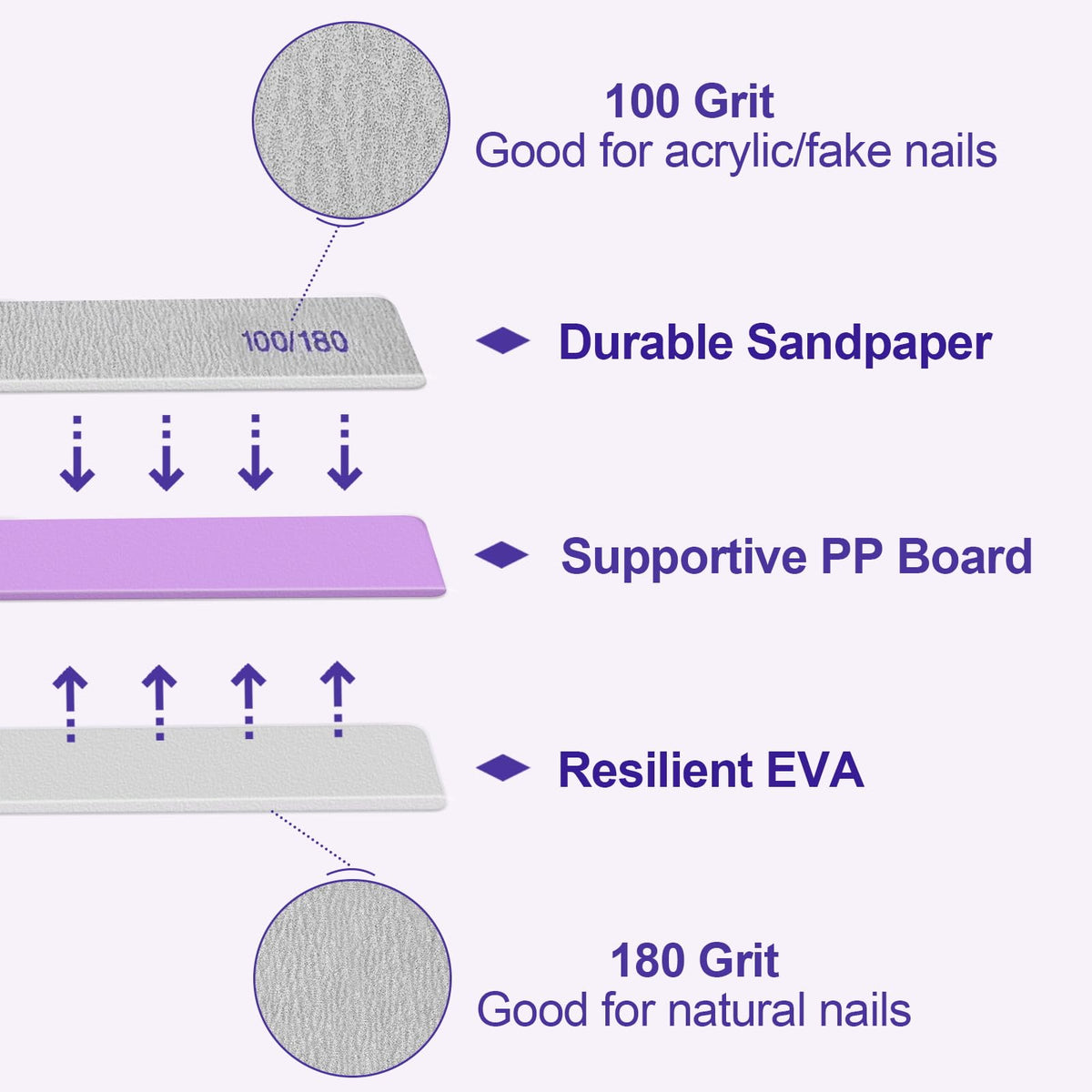 Helysan nail files used for shaping acrylic nails