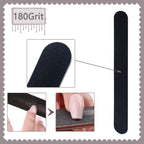 Lnaujs nail files arranged to show 100 and 180 grit sides