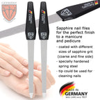 Close up of 3 Swords Germany professional sapphire nail file surface