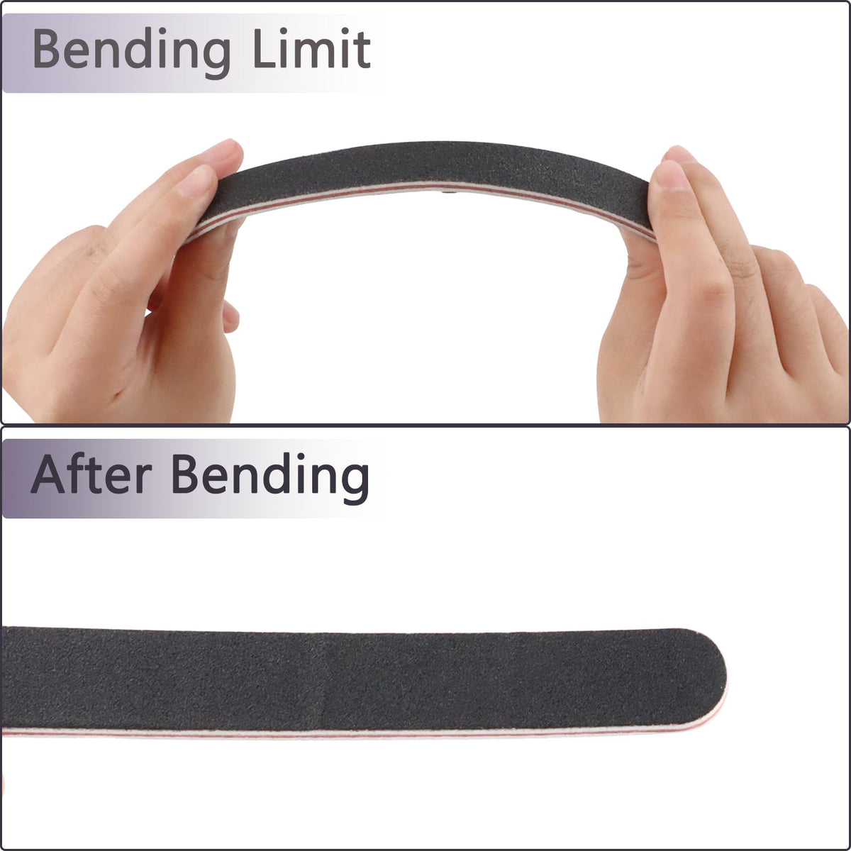 Stack of 20 professional black reusable emery boards