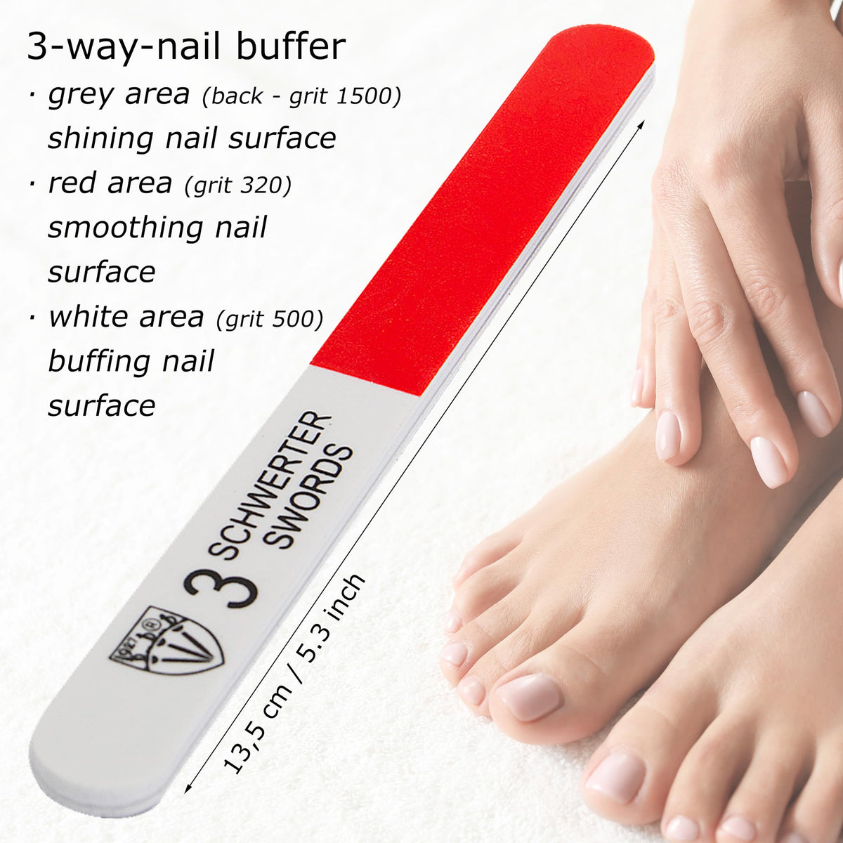 3 Swords Germany 3-way nail buffer for natural shine
