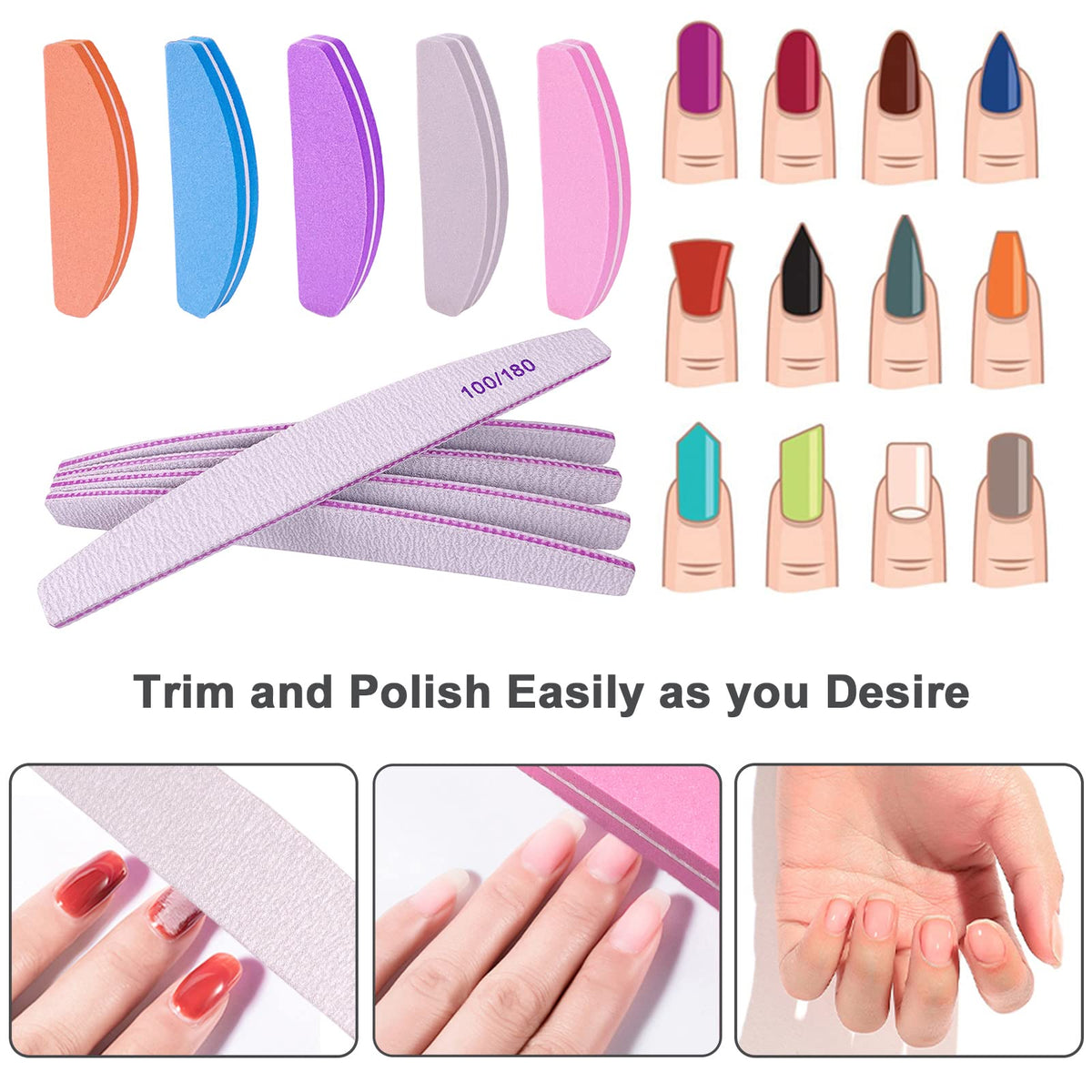 Top view of AhaTopia nail care kit including 10 pieces