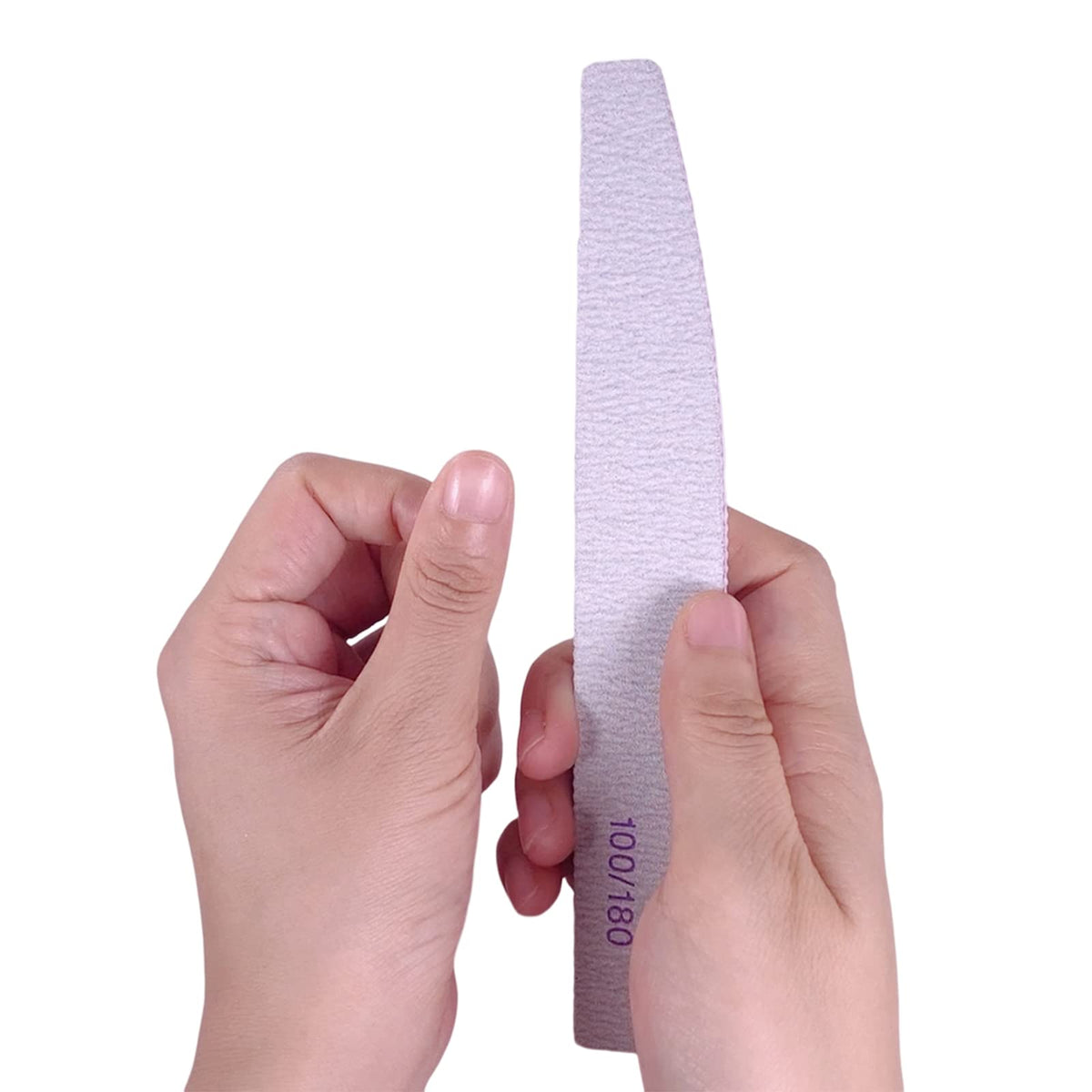 AhaTopia emery board used on acrylic nails demonstration