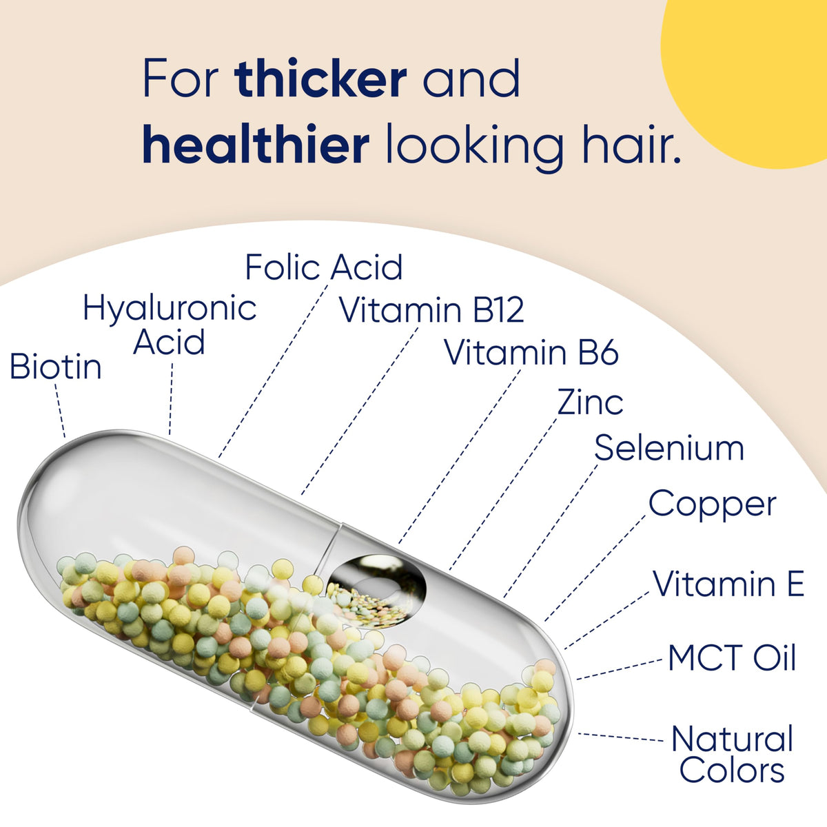 Moerie hair and nail vitamins sixty capsule container for daily hair thickening routine