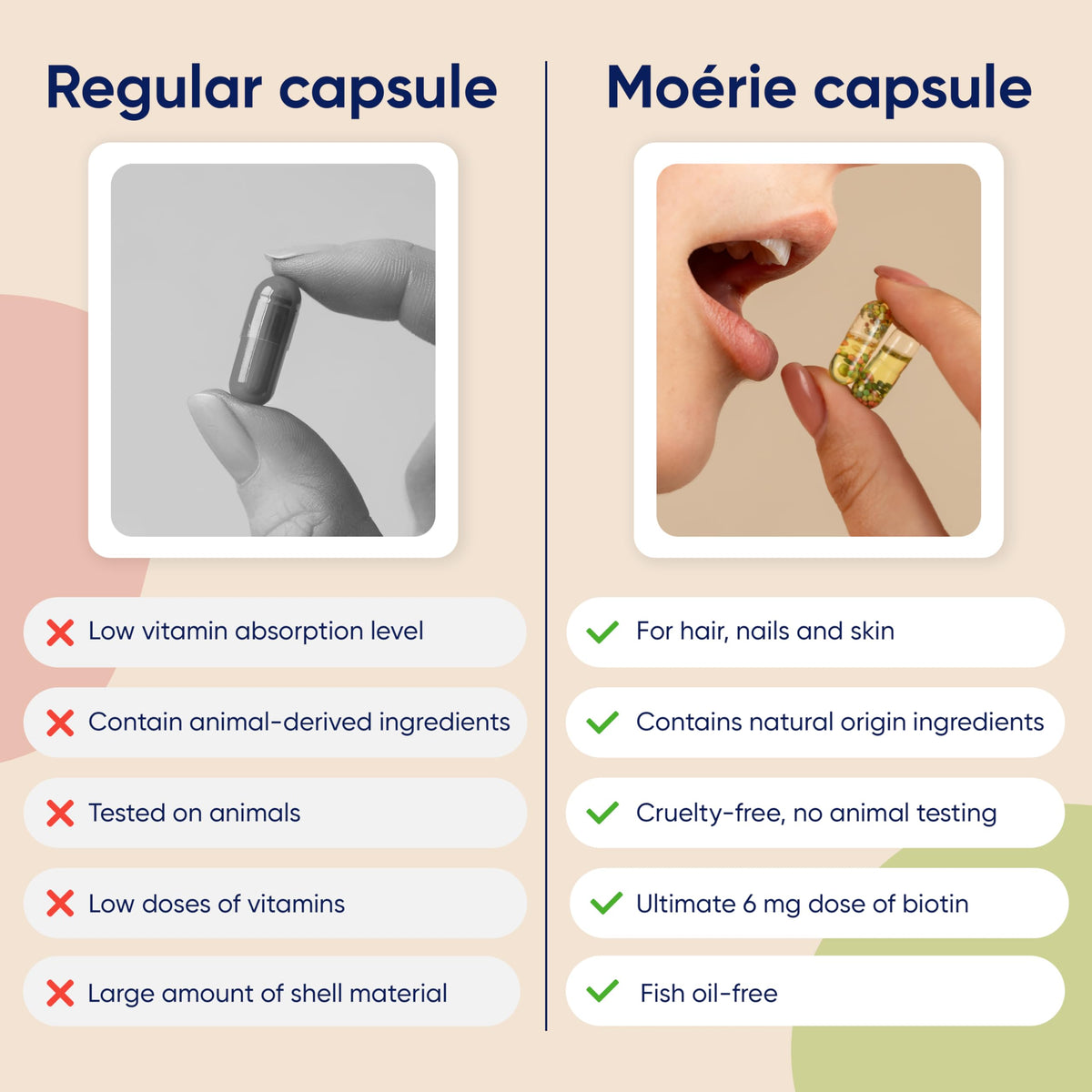 Authentic Moerie USA imported beauty boost supplement bottle for anti hair loss nutrition