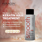 Detailed view of Keragen professional smoothing system bottle
