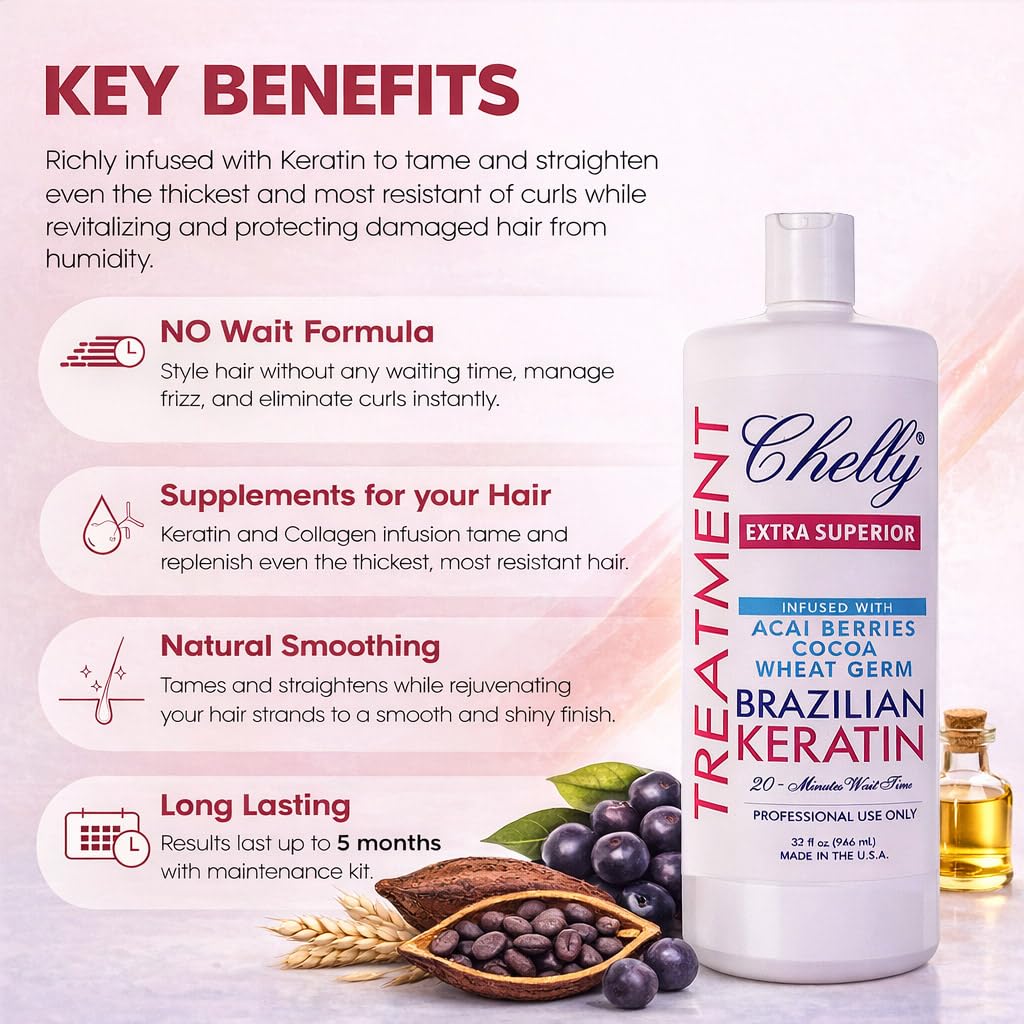 Back of Chelly Extra Superior Keratin bottle showing usage instructions