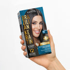 Close up of Kareol hair straightening cream bottle