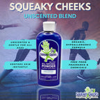 All natural unscented body and foot powder by Squeaky Cheeks