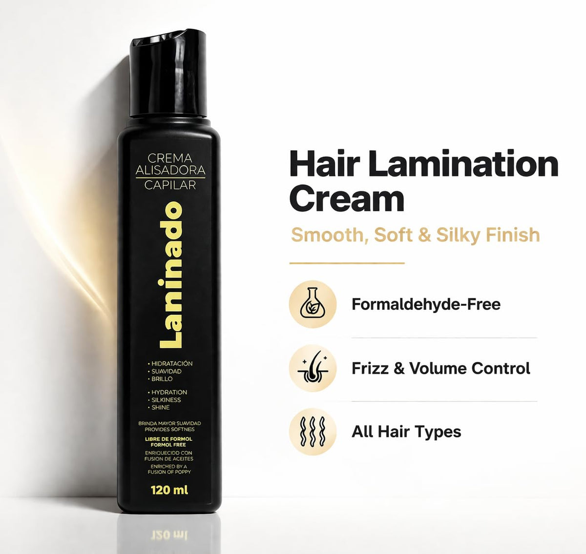 Professional keratin smoothing cream ingredients and label detail