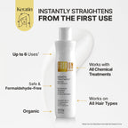 Back of Fashion Gold keratin bottle showing usage and ingredient details