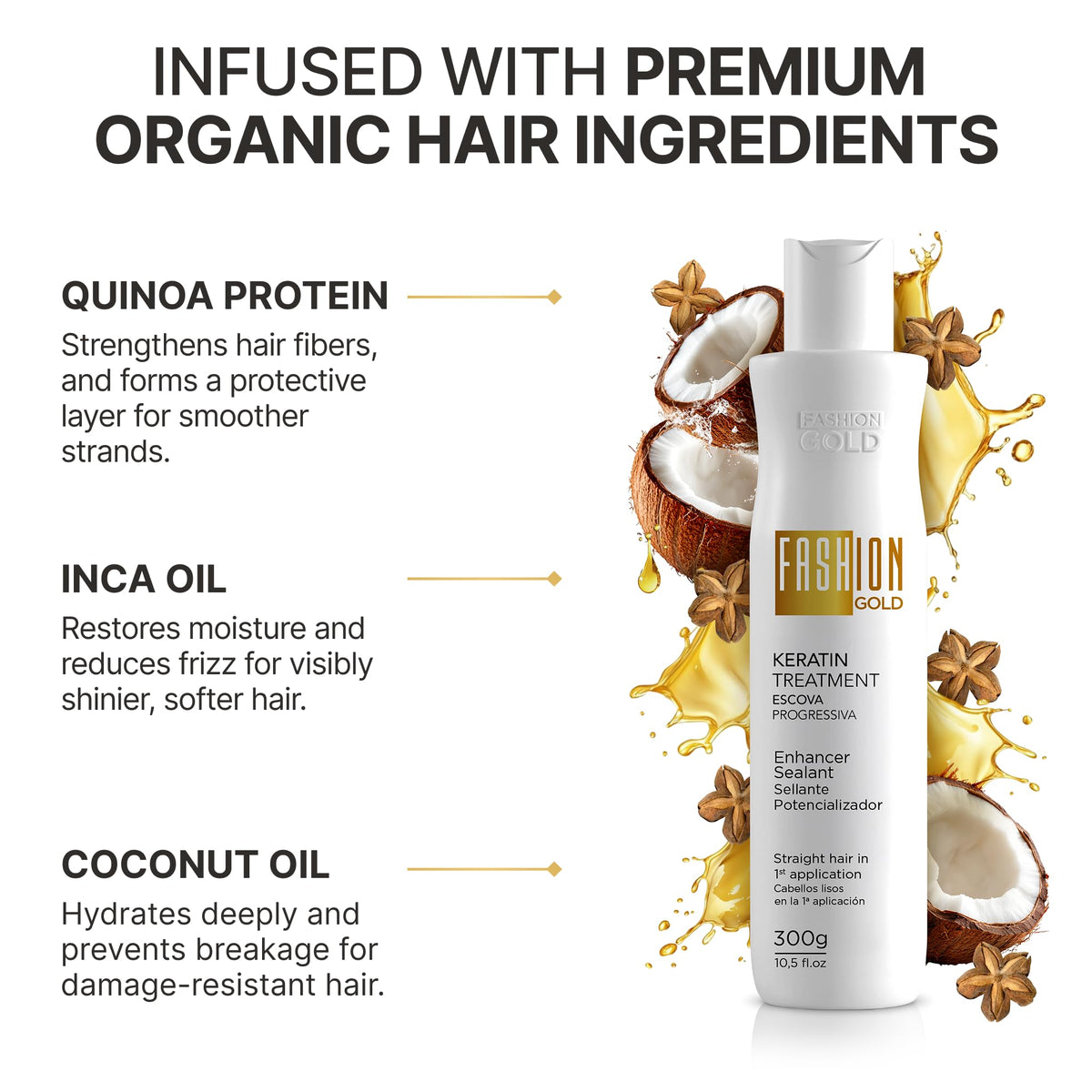 Fashion Gold Brazilian hair straightening treatment for home use