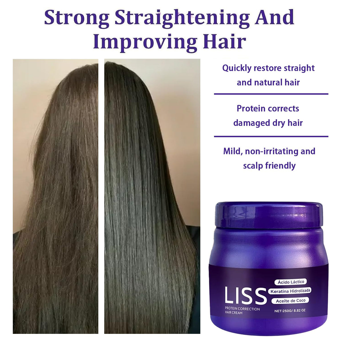 Side view of Zixgiah Liss formaldehyde free hair treatment jar