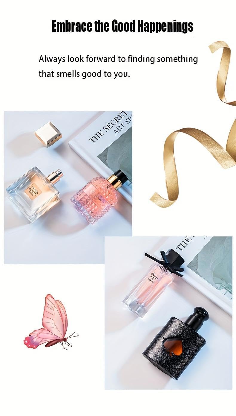 Side view of the travel-sized premium women's Eau de Parfum assortment box.