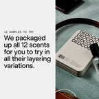 The aesthetic packaging of the DedCool fragrance set for gift giving.