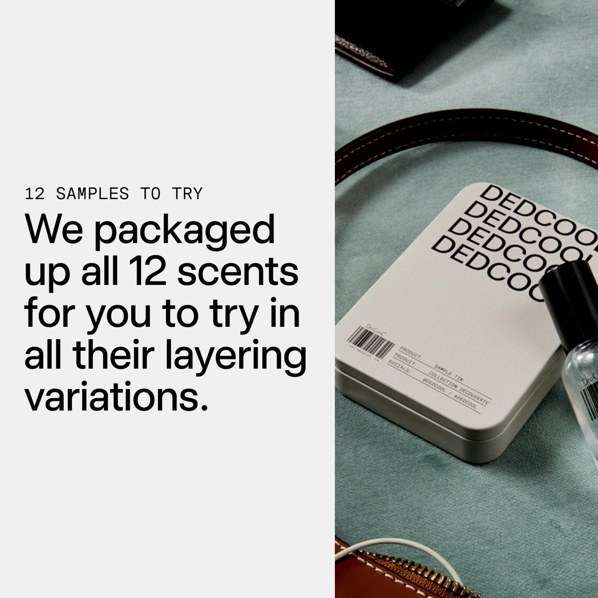 The aesthetic packaging of the DedCool fragrance set for gift giving.