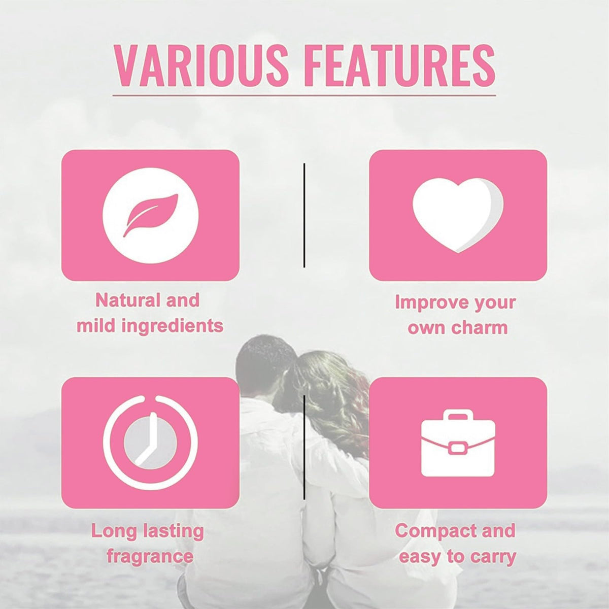 Botanical and natural plant oil ingredients surrounding the elegant pink pheromone collection packaging