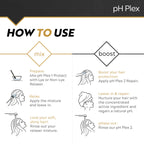 Back view of LIW pH Plex Relaxer treatment sachet with ingredients list