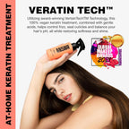 Back label of ANSWR formaldehyde free hair treatment showing application guidelines