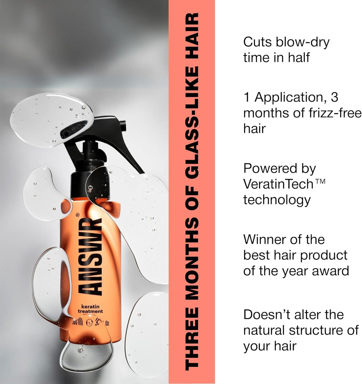 Authentic ANSWR imported hair relaxer bottle with premium spray applicator nozzle