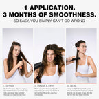 ANSWR anti frizz hair care treatment liquid bottle display for glossy hair texture