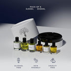 Six piece luxury perfume oil collection for men and women