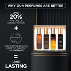 Compact travel friendly twenty milliliter luxury perfume bottles being held for size comparison