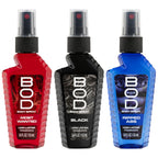 Close up of BOD Man Black and Really Ripped Abs fragrance bottles