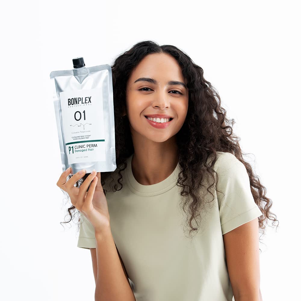 Bonplex Clinic Perm cream type multi perm system pouch showcasing pH 4.5 indicator.