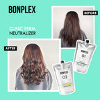 Bonplex Clinic Perm close up of the hydrochloride free and sulfate free safety labels.