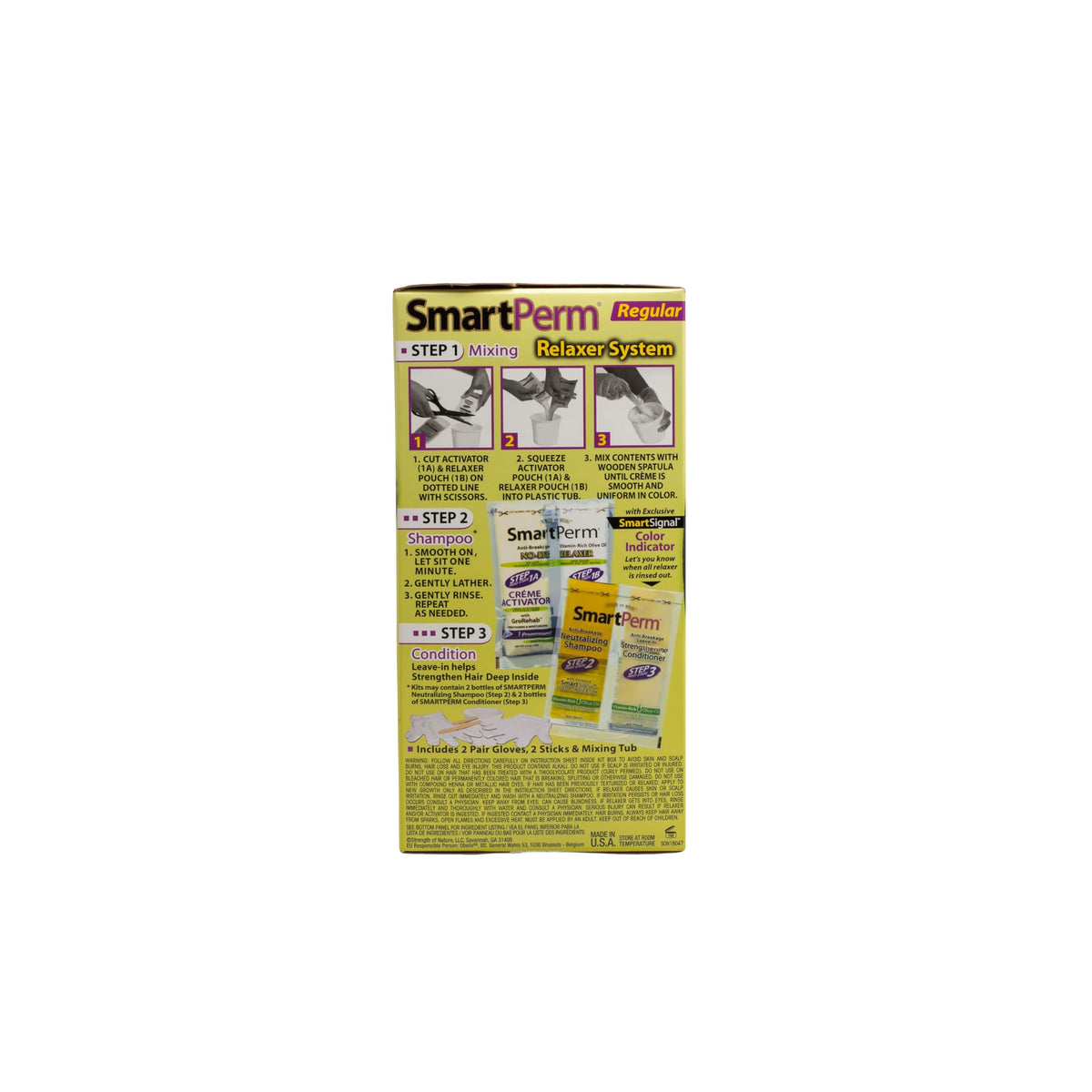 Smartperm hair straightening kit contents showing touch up applications