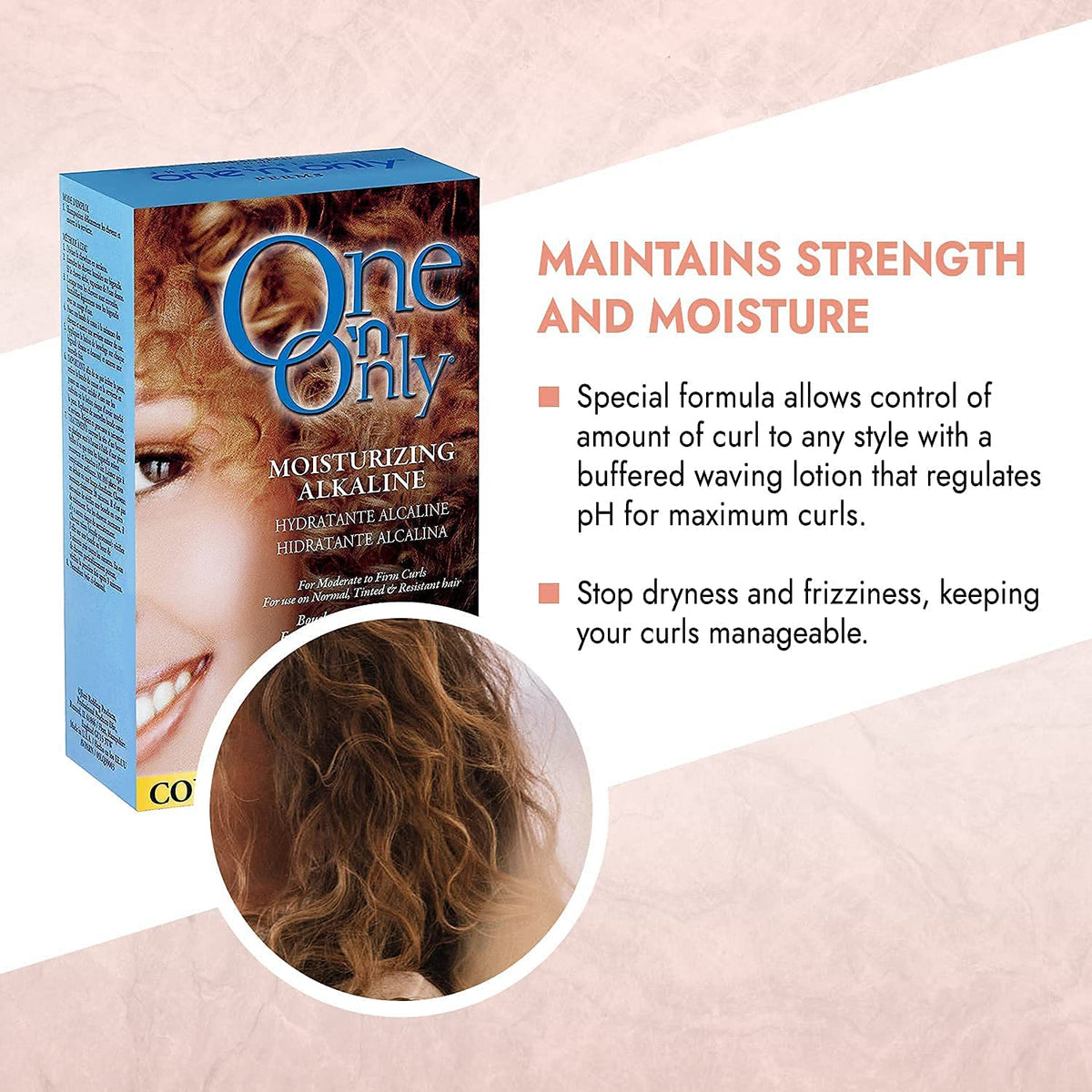 One 'N Only Moisturizing Alkaline Perm Treatment box back panel containing professional application instructions