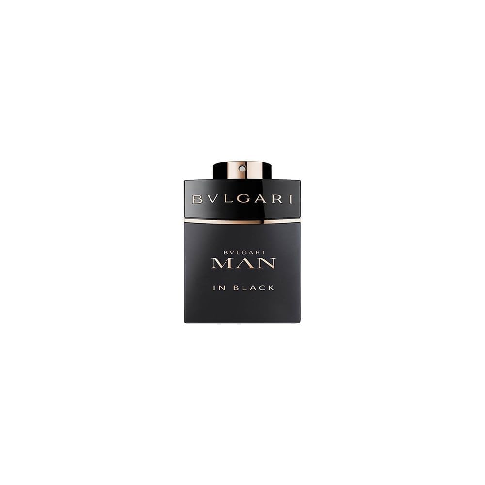 Side view of Bvlgari Man In Black Eau De Parfum heavy glass bottle structure