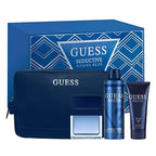 Close up of Guess Seductive Homme Blue Eau de Toilette bottle