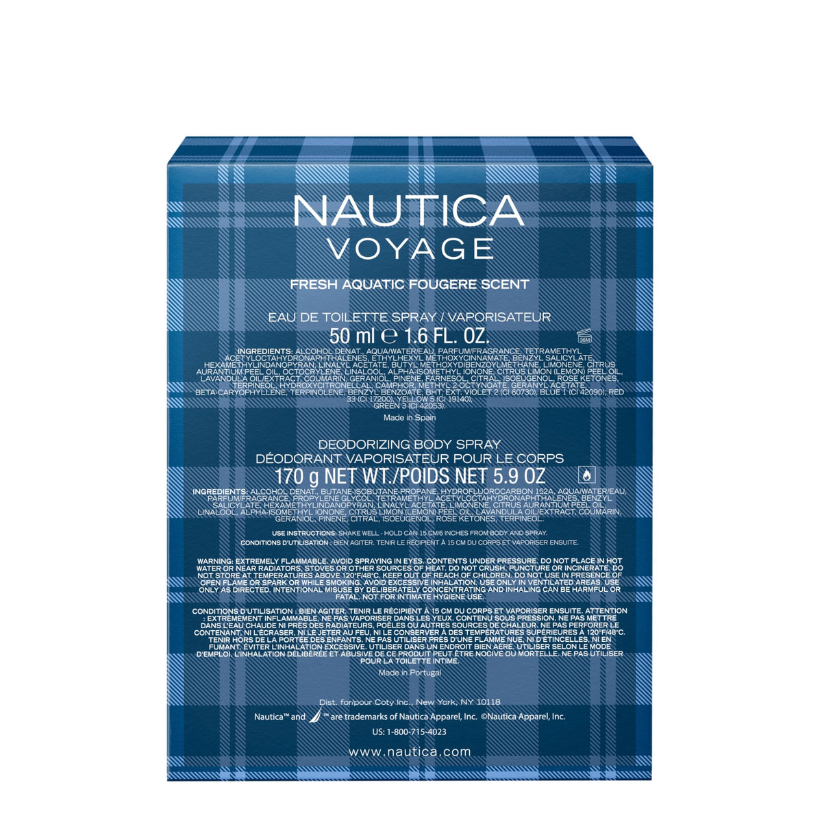 Nautica Midnight Voyage gift set items arranged on surface