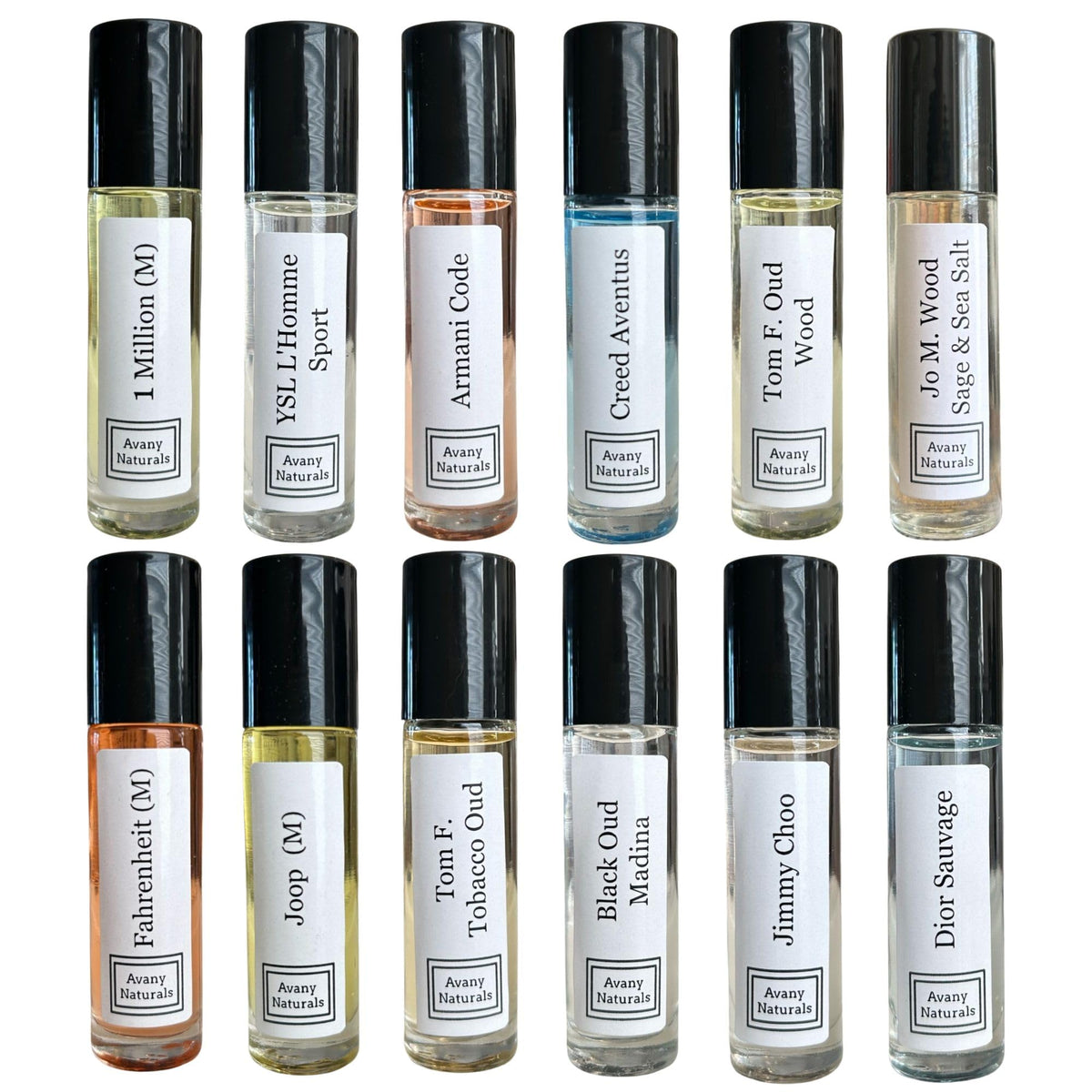 Avany Naturals fragrance sampler kit applicator detail