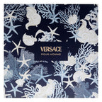 Close up view of the Versace Pour Homme gift set packaging