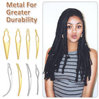 YQQYG zinc alloy loc tools close up showcasing the smooth snag free metallic finish