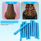 Durable blue perm rods for short hair showcasing the vented design for optimal styling product distribution.