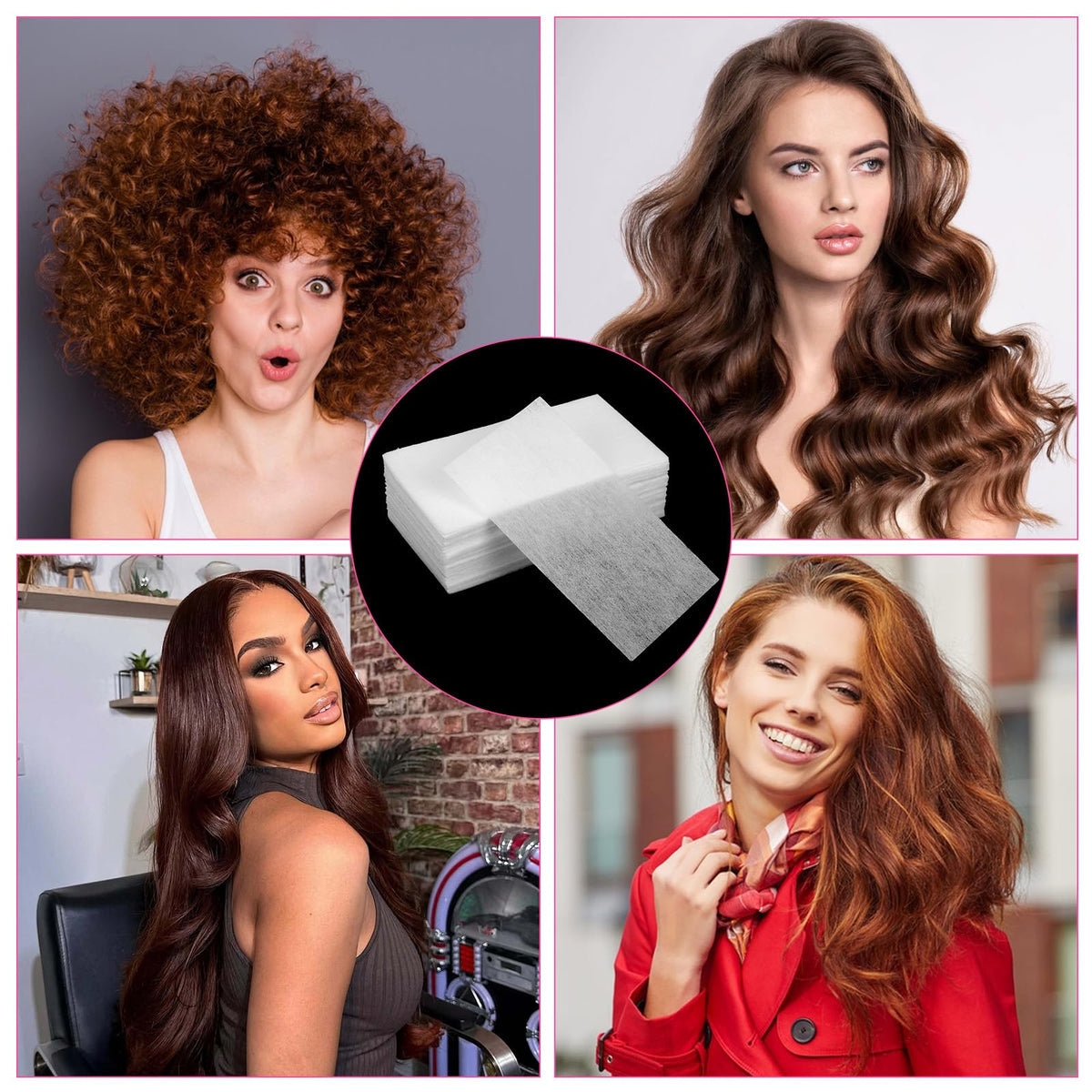 Complete set of eighty eight pieces of TIESOME hair perming sheets prepared for home beauty use.