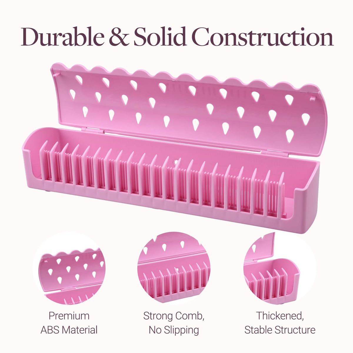 GOO GOO extensions holder close up of rounded teeth gripping hair