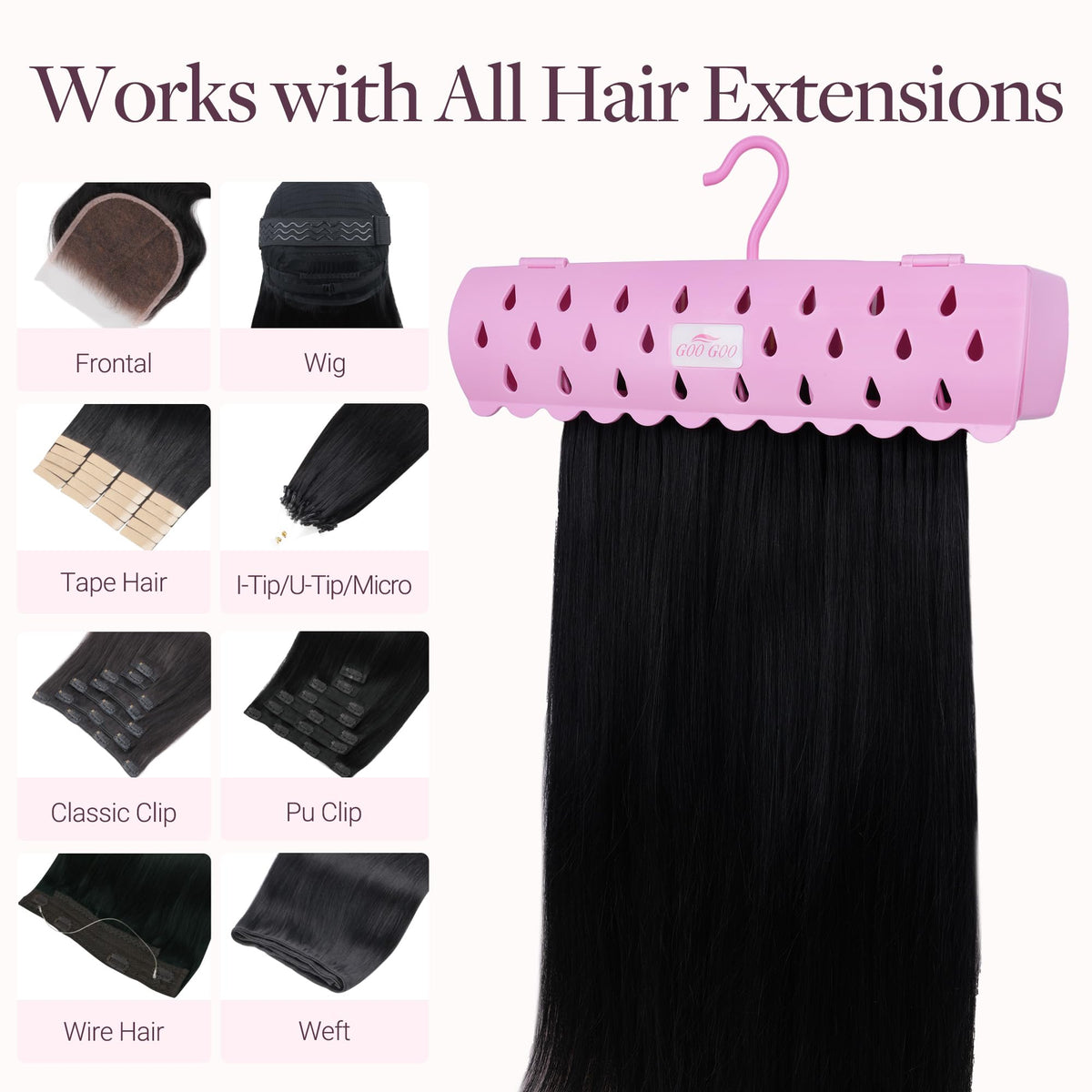 USA imported GOO GOO extension holder used for drying and storing hair