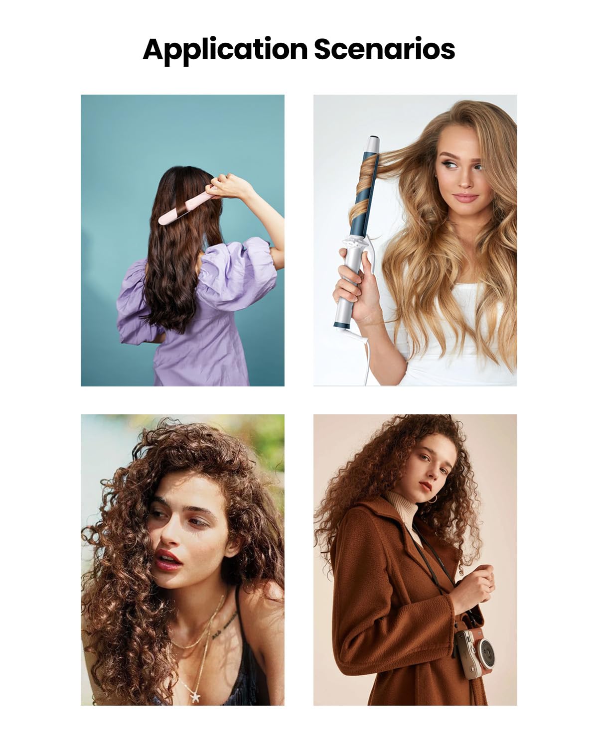 Demonstration of the spiral perm rods being prepared for a cold wave styling session on long hair.