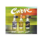 Three bottles of Curve perfume for men side by side