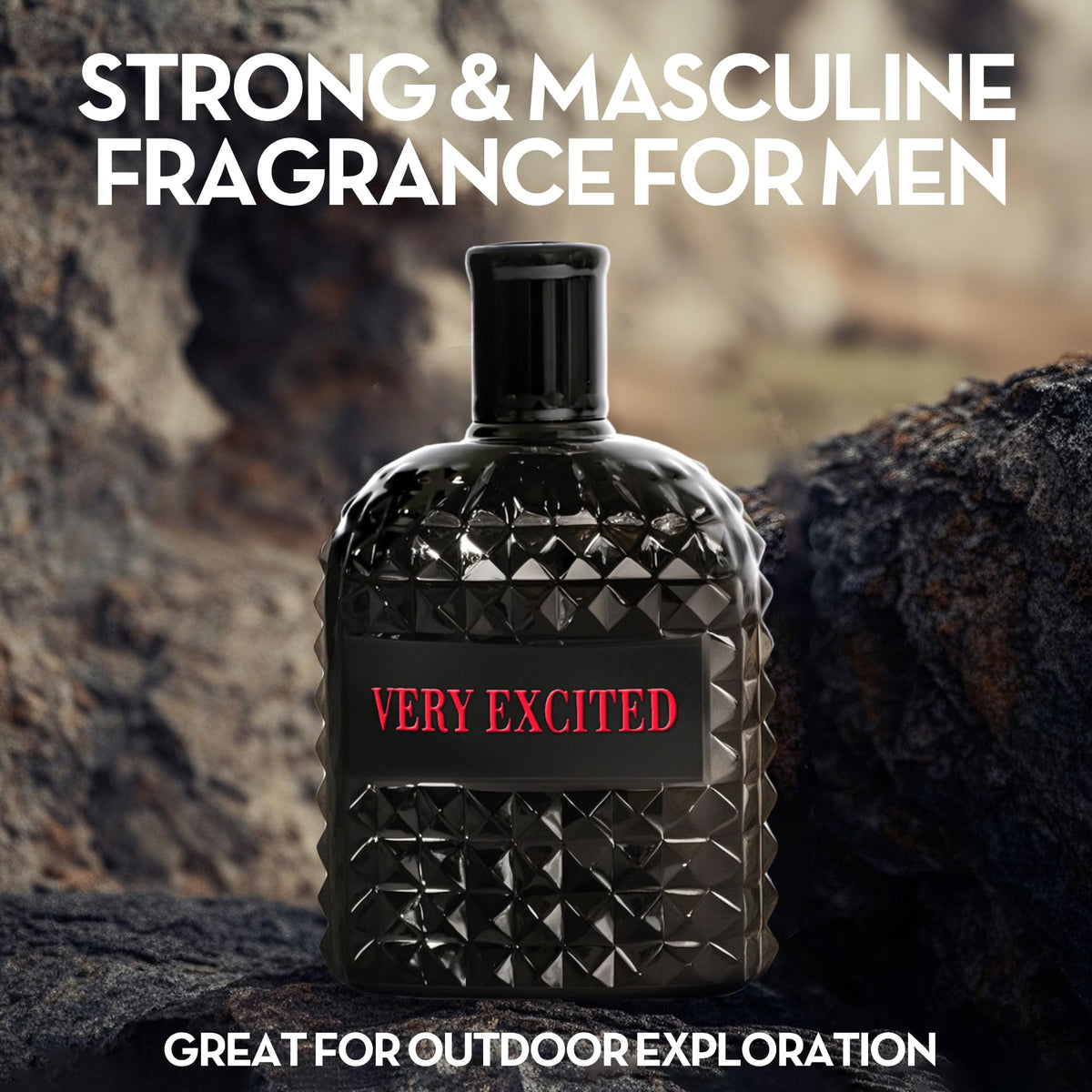 Side profile of Fragrance Couture Valentine Milano perfume bottle.