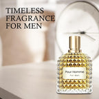 Luxury fragrance quartet gift set for men in elegant retail packaging.