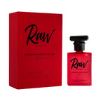 RawChemistry fragrance bottle in masculine setting